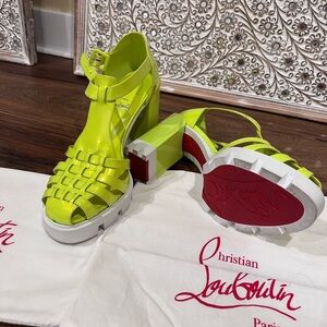 Christian Louboutin Neon Yellow Heeled Sandals